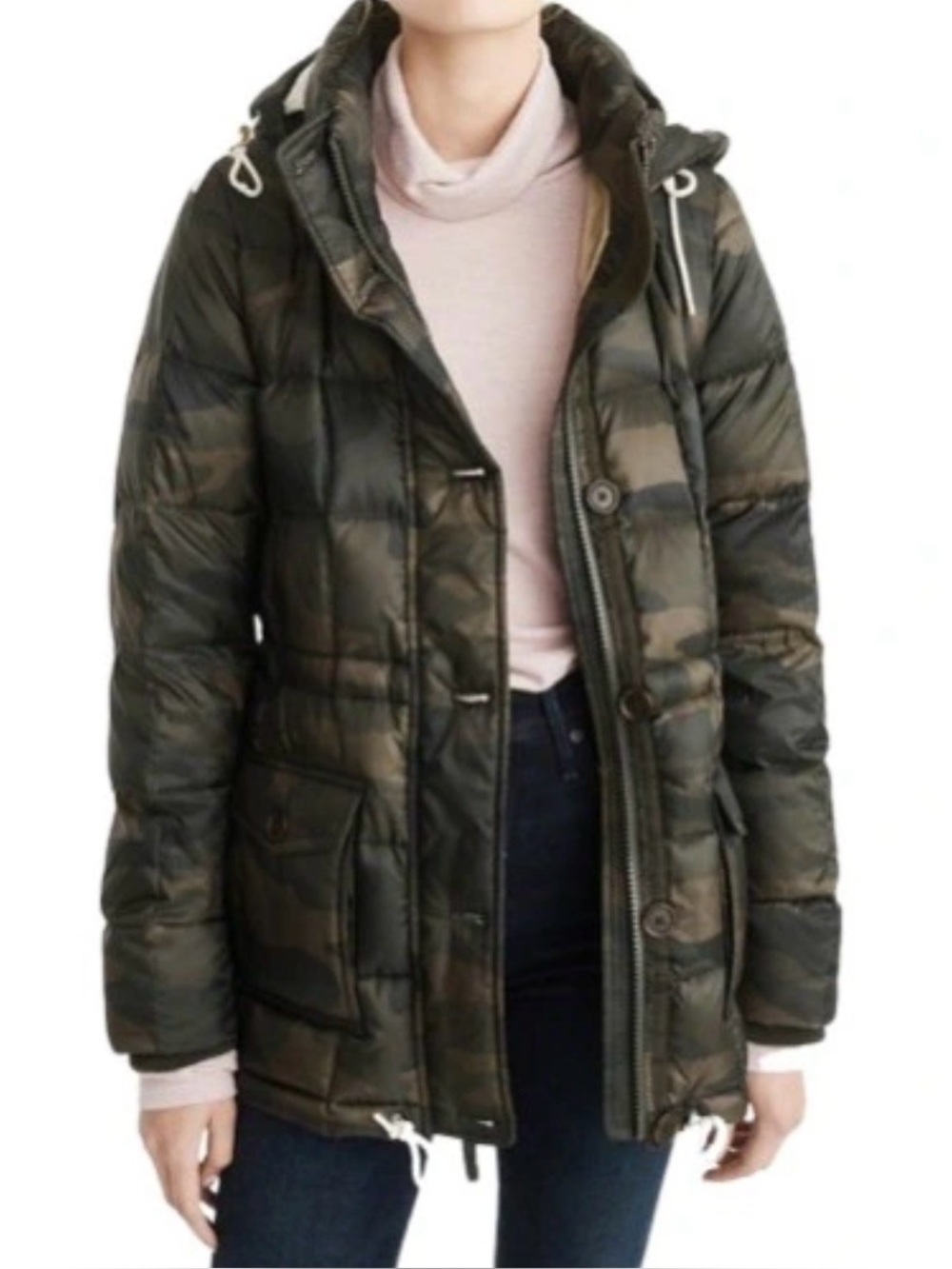 ABERCROMBIE & FITCH LIGHTWEIGHT DOWN FILLED PUFFER COAT JACKET WOMENS SIZE M